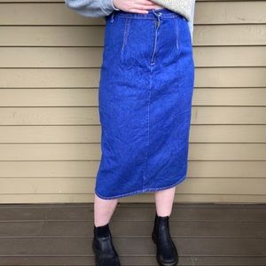 Vintage Denim Midi Skirt